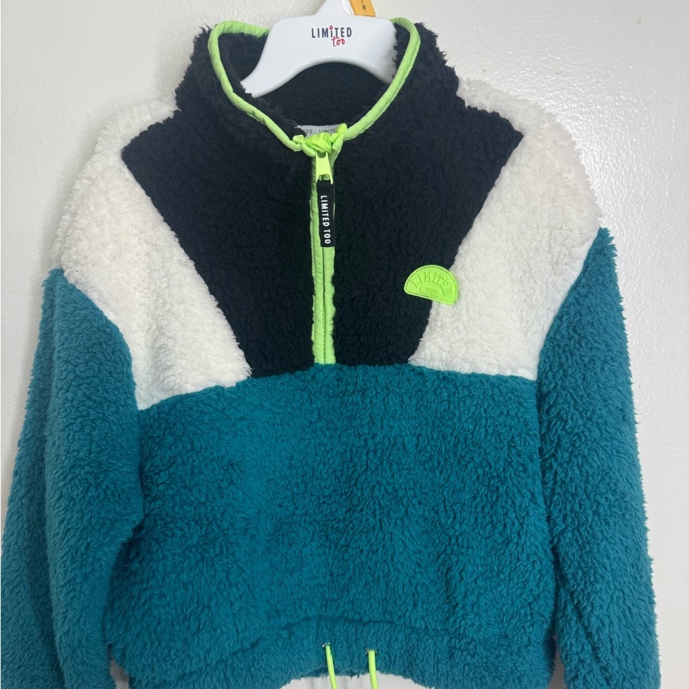 Limited Too Kids Teal and Black Fleece Hoodie